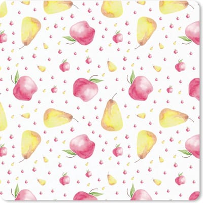 Muismat 20x20 cm - Mousepad Peren - Appels - Waterverf - Muismatten