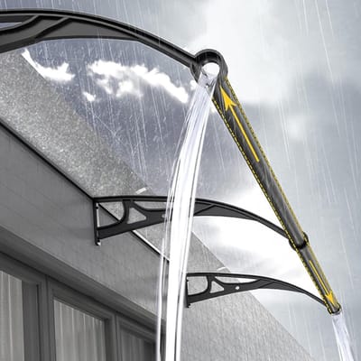 Tuin Luifel - Regen Shelter - Buiten Beschermen - UV Water Bestendig - 60x330cm - Transparant Goud