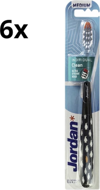 6x Jordan Tandenborstel Individual Clean Medium - Voordeelverpakking