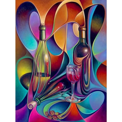 Kit de peinture diamant au point de croix,  bouteille de vin abstraite , image pour broderie diamant 20X30CM