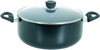 Stoofpan 28 cm voor alle warmtebronnen – aluminium met keramische coating – hittebestendig handvat – geschikt voor gas, elektrisch en keramisch – makkelijk schoonmaken – vaatwasmachinebestendig
