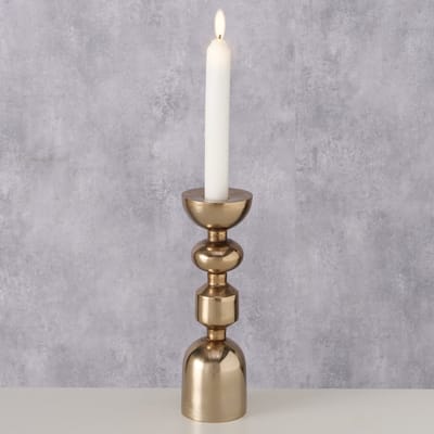 Kandelaar - Kaars houder - Aluminium - RAW - 21 cm. - Ø 7cm. - Goud - Modern.