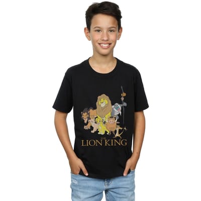 Disney Jongens The Lion King Groep T-Shirt (Zwart)