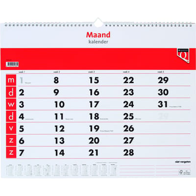 Maandkalender 2027 Quantore