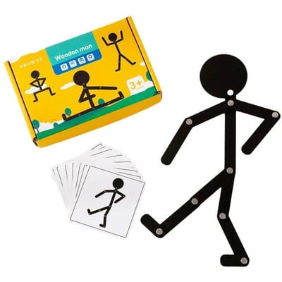 Jeu de puzzle éducatif Montessori en bois pour enfants, bâtons en bois, entraînement de la motricité fine, assemblage de jouets pour stimuler l'imagination des bébés yellow
