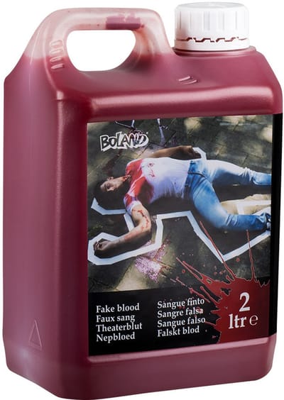 Nepbloed/filmbloed fles van 2 liter vloeibaar horror/halloween bloed - Verkleed feestartikelen