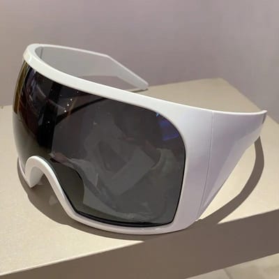 Y2K Groot Frame Oversized Wrap Zonnebril Dames Voor Mannen Vintage Platte Bovenkant Zonnebril Voor Mannen Luxe Merk Designer Steampunk Schaduw gray