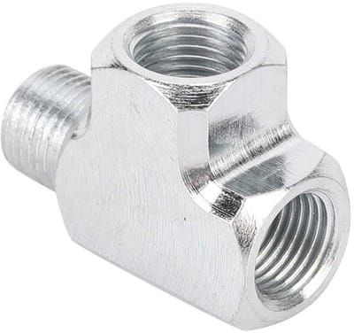 Dailygoods - T-stuk 1/8 inch - Verbinding voor water en olie - Aluminium - 3-weg aansluitstuk - Geschikt voor manometer en adapter - Populair