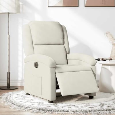 vidaXL - Fauteuil - verstelbaar - elektrisch - stof - crèmekleurig