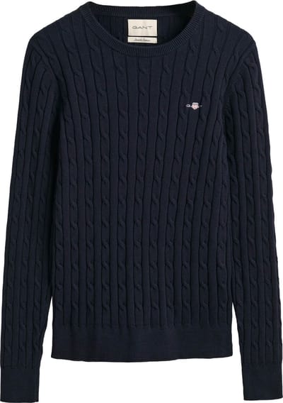Gant Klassieke marineblauwe kabeltrui