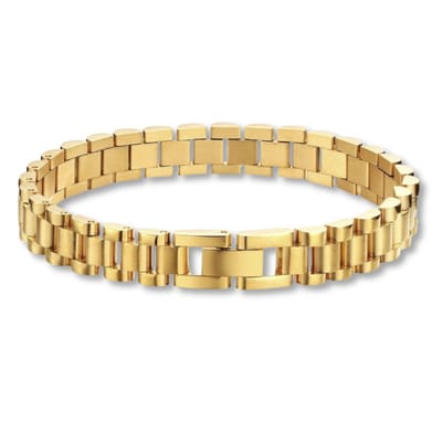 Marama - Schakelarmband Lou Goud S - stainless steel 18K goud plating - damesarmband - schakelarmband - nikkelvrij - cadeau dames