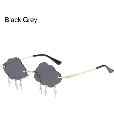 Modieuze Trendy Wolken Bliksem Vormige Zonnebrillen voor Vrouwen Volwassenen Vintage Retro Kleurrijk Randloos Zon Zonnebrillen Jaren 90 Grappige Disco