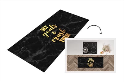 Keukenloper - Loper keuken - Quote - Motivatie - Marmer - Goud - 120x50 cm - Keukenloper vinyl