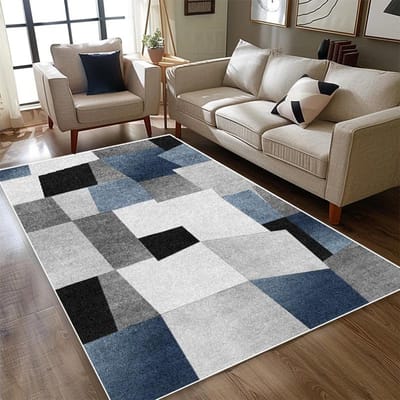 Modern Blauw Wit Tapijt Woonkamer Eenvoudige Stijl Decoratie Huis Sofa Gebied Wasbaar Kleed Slaapkamer Bedzijde Antislip Pluche Voetmat 180*280cm