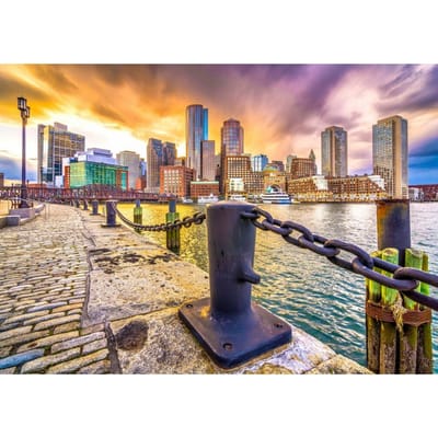 Merkloos Puzzel 1000 Stukjes: Boston City Gezicht