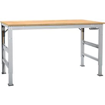 Werktafel Ergo, elektro-hydrauliek, blad multiplex, 1250 x 800 mm, aluminium zilver
