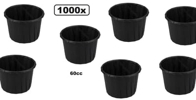 1000x Bio sausbakje souffle zwart 60cc -