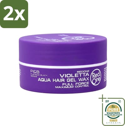 Red One Aqua Hair Gel Wax Purple 150 ml - Voordeelverpakking - 2 stuks - Haargel - Sterke hold