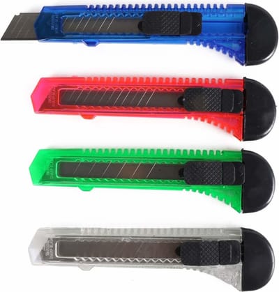 Benson Set van 4 afbreekmessen - 18 mm lemmet - kleurrijk - ergonomisch ontwerp