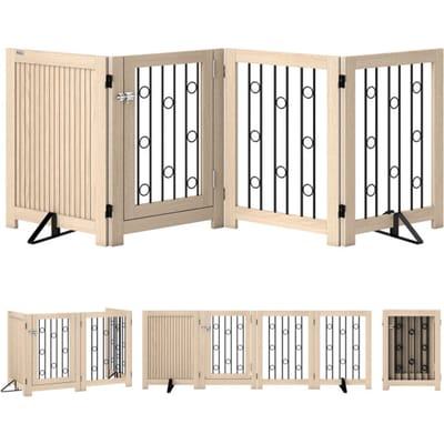 4goodz Opvouwbaar veiligheidshek voor huisdieren 205 cm breed en 70 cm hoog
