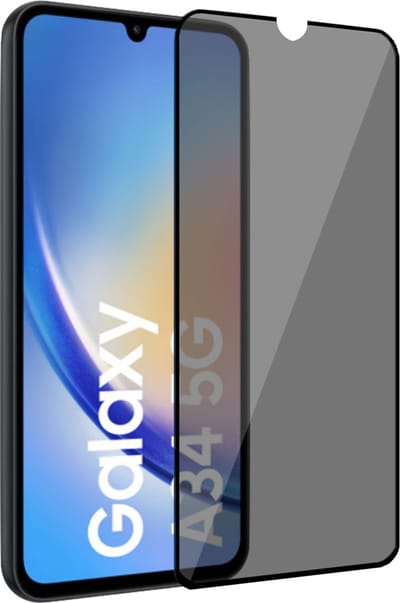Geschikt voor Samsung A34 Privacy Screenprotector - Privé - Geschikt voor Samsung A34 Screenprotector - Glas