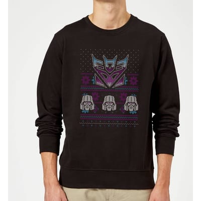 Decepticons Classic Ugly Knit Christmas Jumper - Black - XXL