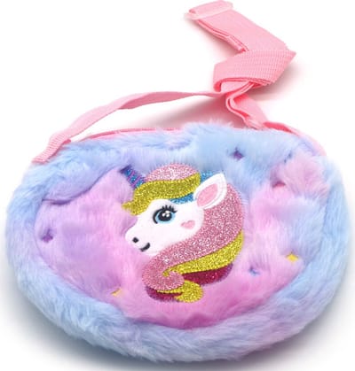 Fluffy Tas Eenhoorn – 19x15cm – Voor Kinderen – Zacht & Schattig