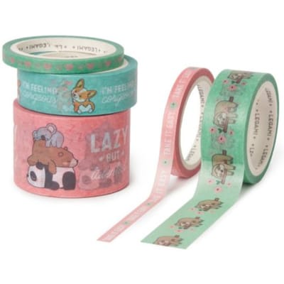 Legami cute animals washi tape a 5 stuks