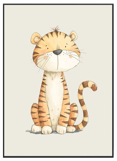 No Filter - Poster Tijger - Poster voor Baby- en Kinderkamer - A4 (21x30 cm) - 250 grams papier - Kinderkamer decoratie