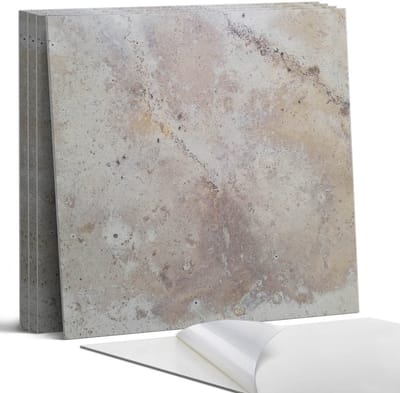 Coloray Wandpanelen Zelfklevend - Natuurlijke steenstructuur Zelfklevende Wandpanelen - 50 cm x 50 cm - Beige Wandpaneel PVC - 4 stuks - Texturen Wandpanelen Zelfklevend - Wandpaneel Keuken - Wandpanelen Badkamer