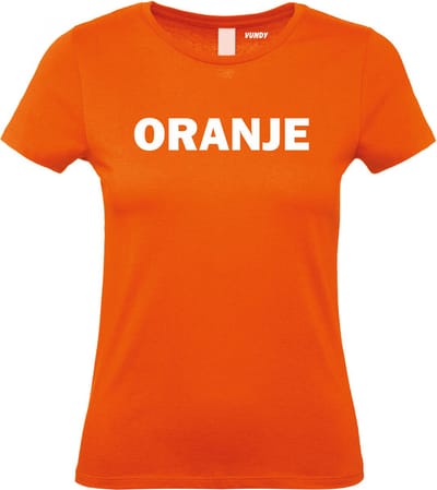 Dames t-shirt Oranje Tekst | Koningsdag kleding | Oranje Shirt | Oranje Dames | maat XS