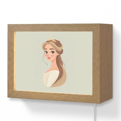 Wandlamp 20x15 cm - Oplaadbaar - Prinses - Tiara - Groen - Wandlampen binnen woonkamer - Slaapkamer lamp met kabel - Decoratieve nachtlamp - Vloerlamp snoer