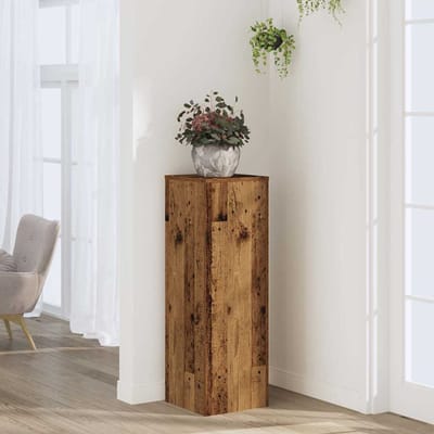 vidaXL - Plantenstandaard - 33x33x100 - cm - bewerkt - hout - oud - houtkleurig