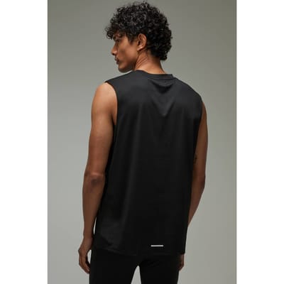 Gewone Tempo Hardloop Geperforeerd Regular Fit Tanktop | Black | Size XS