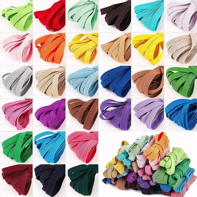 elastieken naaien, 32 kleuren, kleurrijk, 10 mm x 2 m, elastische band voor doe-het-zelf handwerk, kledingrok, tailleband, pruikbanden