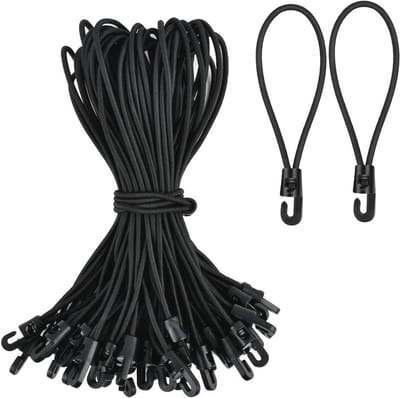 15 Stuks Elastische Touwen met Haken voor Bevestiging - Universele Rubber Spanners voor Dekzeilen, Tent, Heffende Banners, Vlaggen en Campingbagage