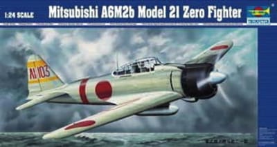 Trumpeter - 1/24 Mitsubishi A6m2b Model 21 Zero Fighter - Trp02405 - modelbouwsets, hobbybouwspeelgoed voor kinderen, modelverf en accessoires