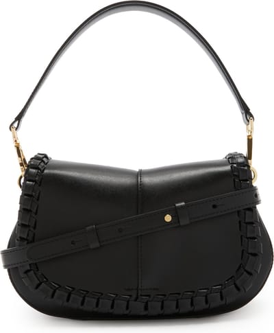 GIANNI CHIARINI Leren Schoudertas Helena Round Saddle Bag Nero Zwart