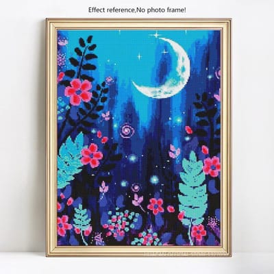 5D Diamond Painting schilderachtige nacht volledig rond diamantmozaïekborduurwerk 20X30 blue