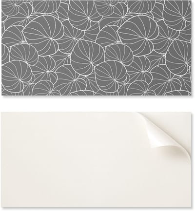 Zelfklevend vinylpaneel met print voor de badkamer, 100x50 cm, met een subtiel bladmotief.