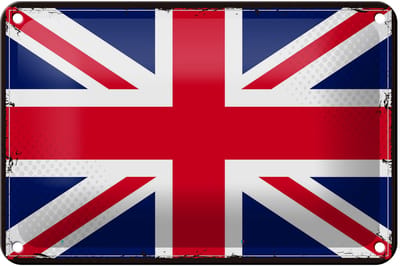 Blechschild Flagge Union Jack 18x12cm Retro United Kingdom Dekoration