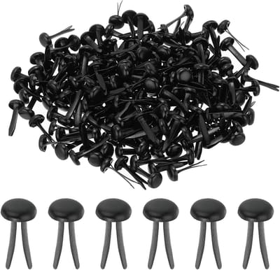 Papieren Bevestigingsmiddelen - Mini metalen brads - Ambachtelijke kunst - Gladde plating - 1000 stuks - Zwart