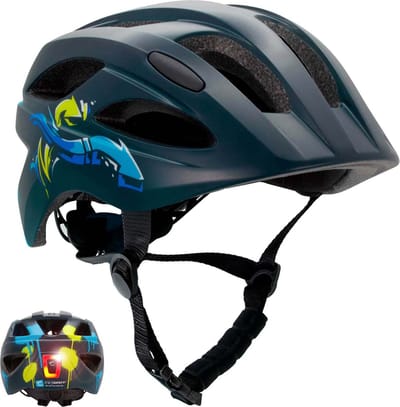 Fietshelm voor kinderen van 6-12 jaar | Zwart/Blauw Pijl | EN1078 Gecertificeerd