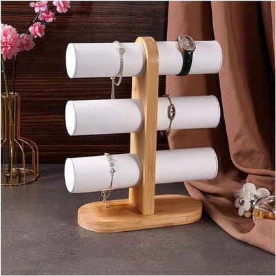 Sieradenstandaard met niveaus - Armbandenhorloges houder - Accessoires organiseren - Afneembare tentoonstellingstoren - 3 niveaus - Zwart