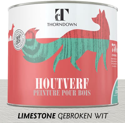 Thorndown - Houtverf Ecologisch Kalksteen Wit - Eco vriendelijk - Voor binnen en buiten - Waterbasis - 750 ml - Parelwit
