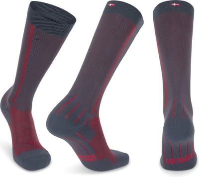 DANISH ENDURANCE Compressiekousen Dames & Heren - 21-26 mmHg - Grijs/Rood - Maat 39-42 - 1 paar