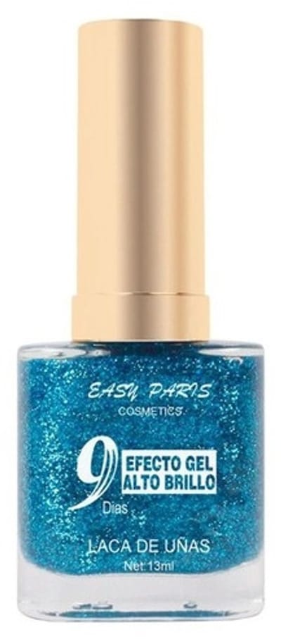 Easy Paris - Nagellak - Transparant met blauwe glitters - 1 flesje met 13 ml inhoud - Nummer 059