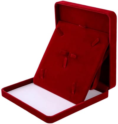 Dailygoods - fluweel Grote Halsketting Box, fluweel sieradendoos Grote sieradenkist Geschenkboxen Set Sieradendisplay voor Vrouwen Sieraden Halsketting Oorring Ring Huwelijk Sieraden Opslag (Wijnrood)