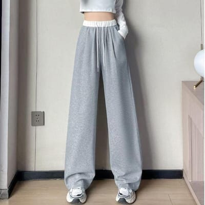 Zwarte Joggingbroek Lente, Herfst en Zomer Nieuwe Losse Casual Joggingbroek voor Dames Hangende Wijde Pijpen XXL