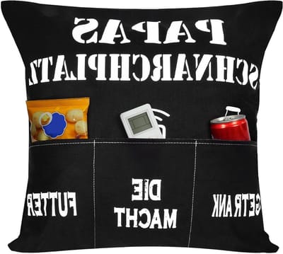 Grappige Kussenhoes voor Mannen 45 x 45 cm, Decoratieve Hoes met Zakjes voor Vulling, Perfect als Cadeau voor Vader, Grootvader, Verjaardag en Kerst